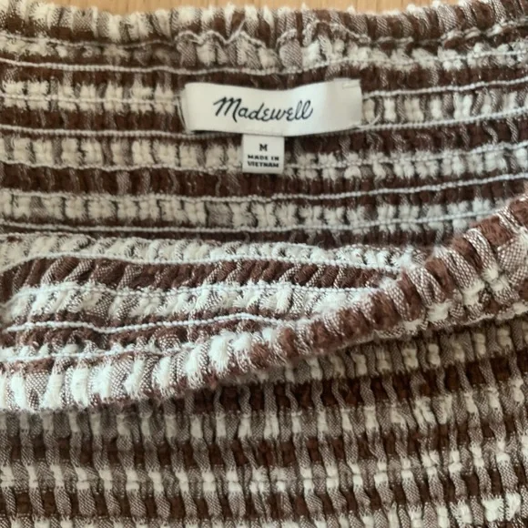 Madewell Brown Gingham Midi Dress size M - Picture 2 of 2